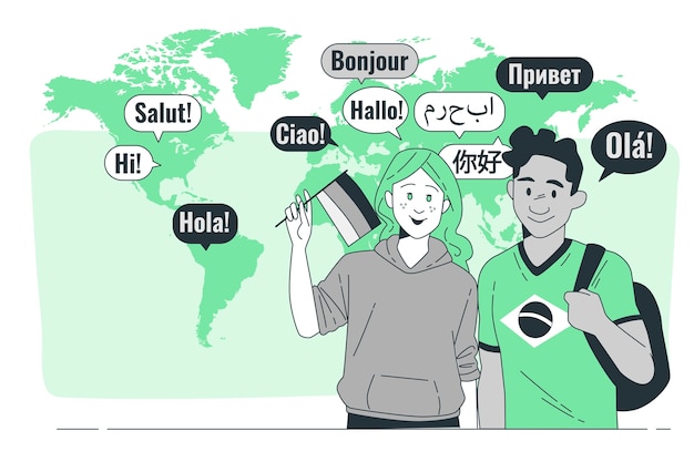 Ilustración del concepto de idiomas