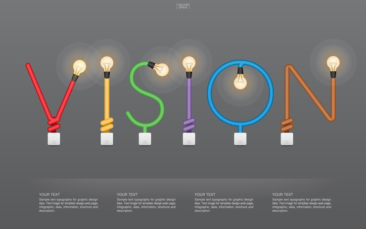 Vector ilustración de concepto iluminado de visión