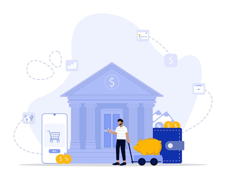 Vector ilustración del concepto de industria bancaria