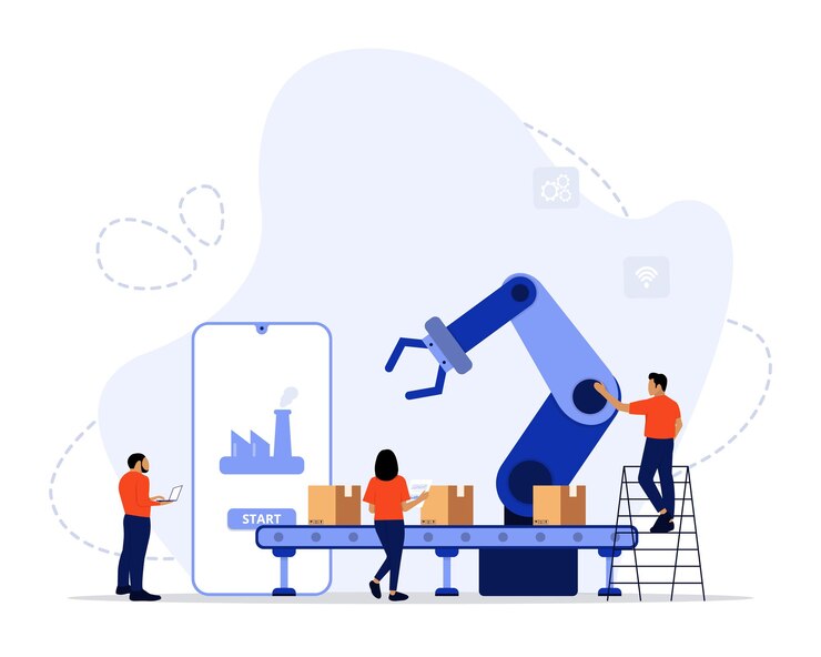 Vector ilustración del concepto de industria inteligente