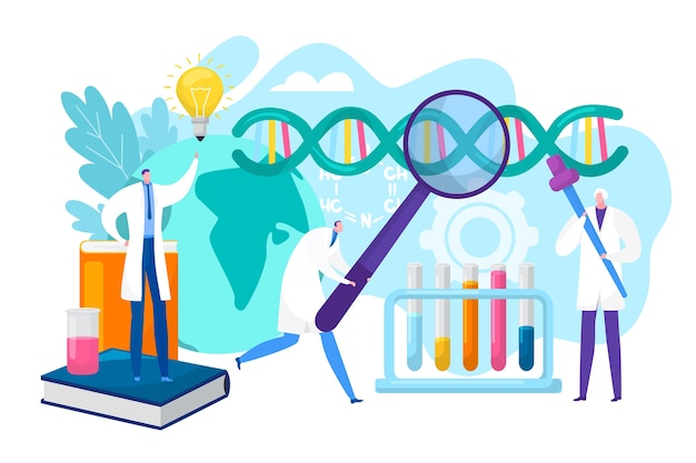 Vector ilustración del concepto de investigación de laboratorio