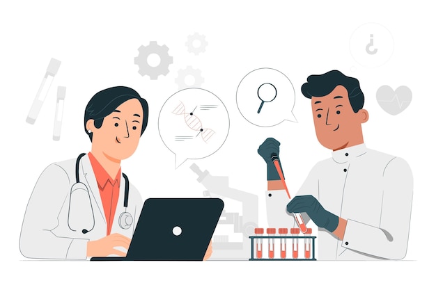 Ilustración del concepto de investigación médica