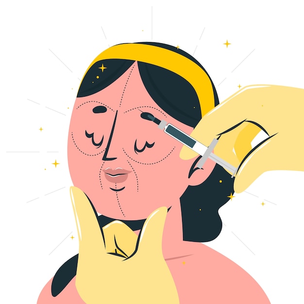 Ilustración del concepto de la inyección de Botox