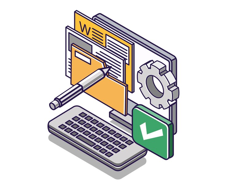 Vector ilustración de concepto isométrico plano crear creativamente contenido de blog