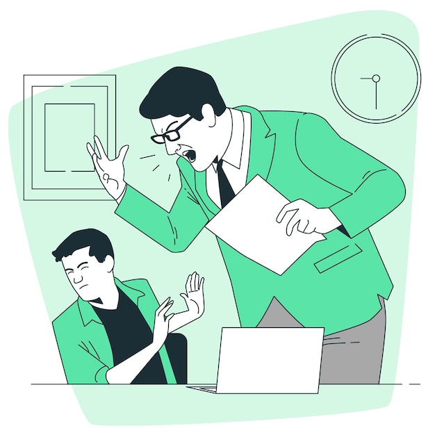 Ilustración de concepto de jefe enojado