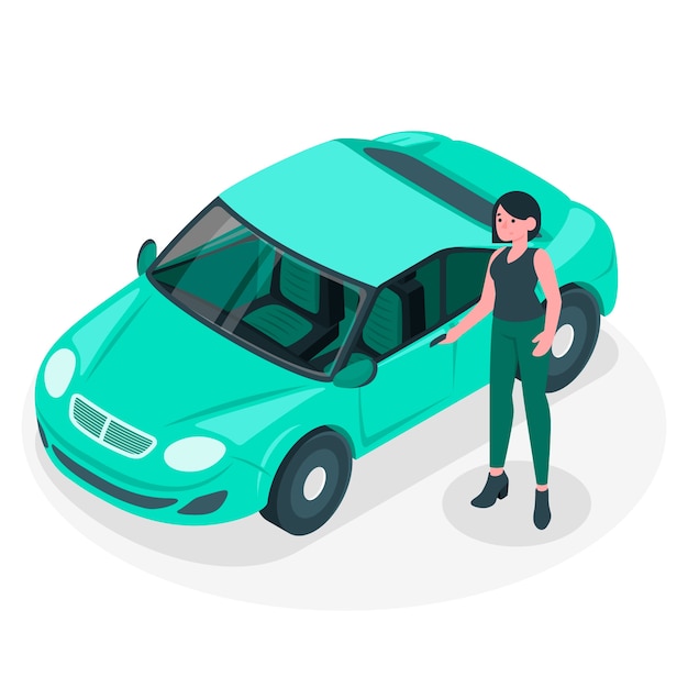 Ilustración de concepto junto a mi coche