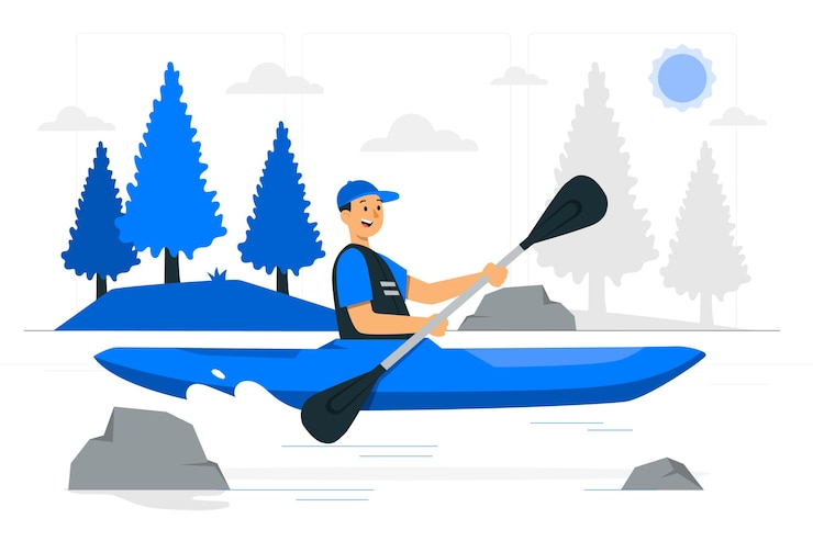 Vector ilustración del concepto de kayak