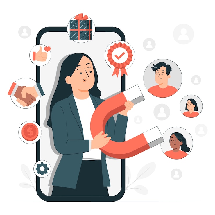 Vector ilustración del concepto de lealtad a la marca