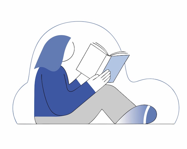 Ilustración de concepto de lectura de mujer