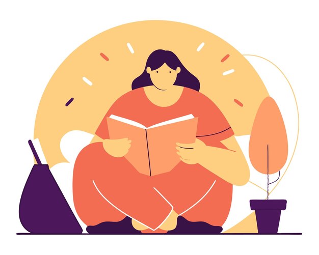 Ilustración de concepto de lectura de mujer