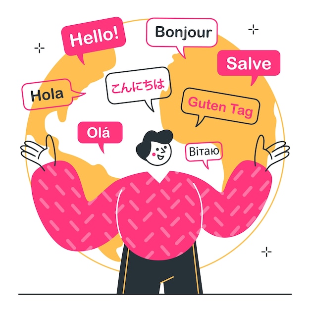 Ilustración del concepto de lengua