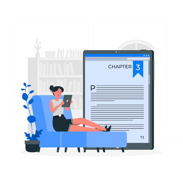 Vector ilustración del concepto de libro electrónico