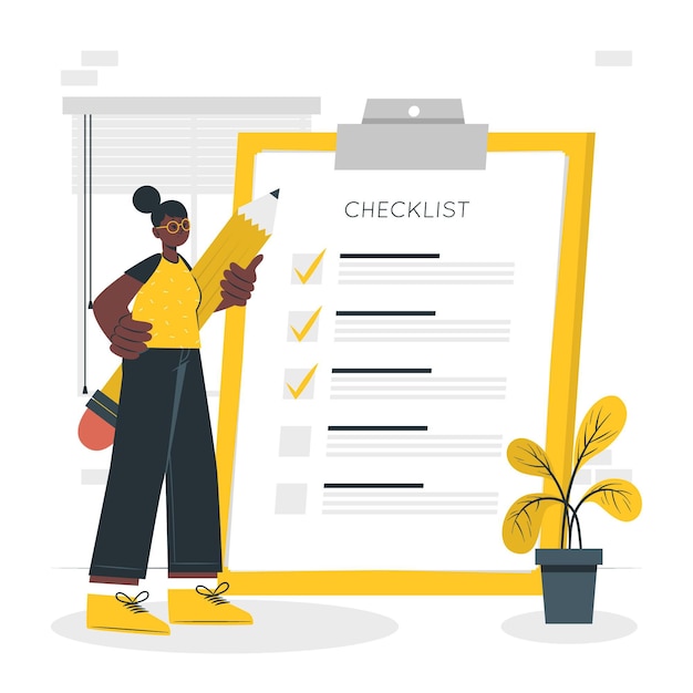 Ilustración del concepto de la lista de comprobación