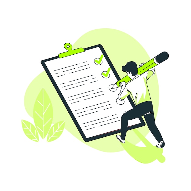 Ilustración del concepto de la lista de comprobación