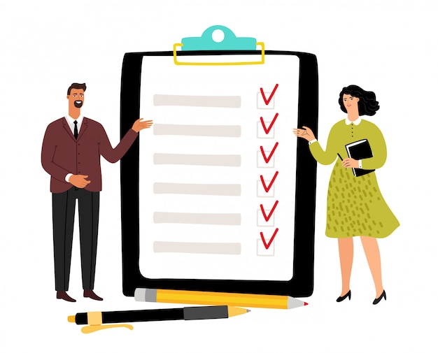 Ilustración del concepto de la lista de comprobación