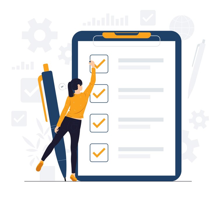 Vector ilustración del concepto de lista de cosas por hacer