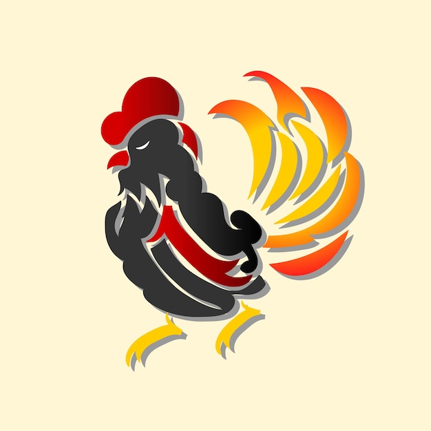 Ilustración del concepto de logotipo de gallo