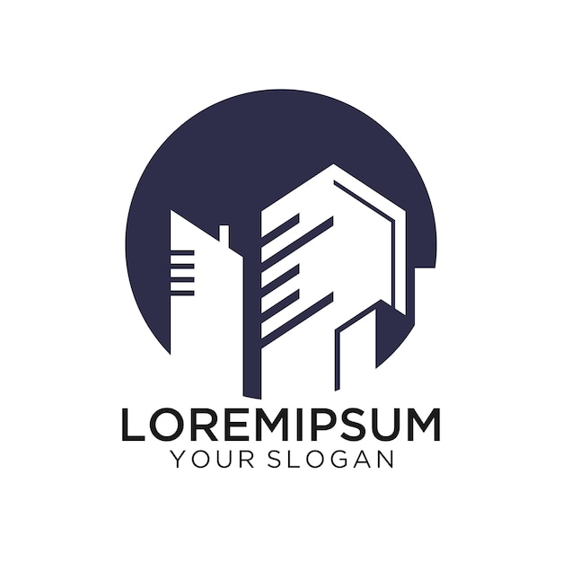 Ilustración del concepto del logotipo vectorial del edificio Logotipo inmobiliario