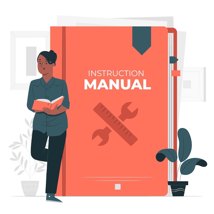 Vector ilustración del concepto de manual de instrucciones