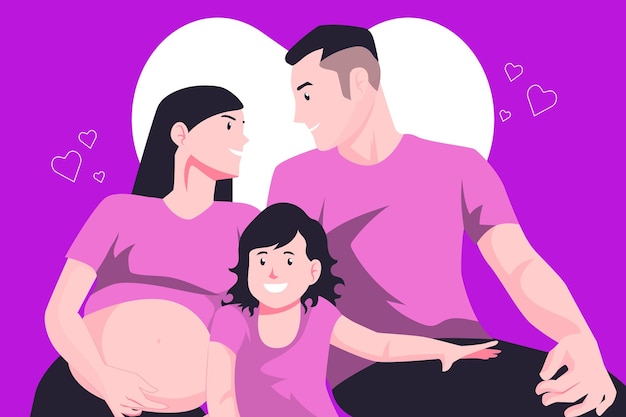 Ilustración de concepto de maternidad dibujada a mano