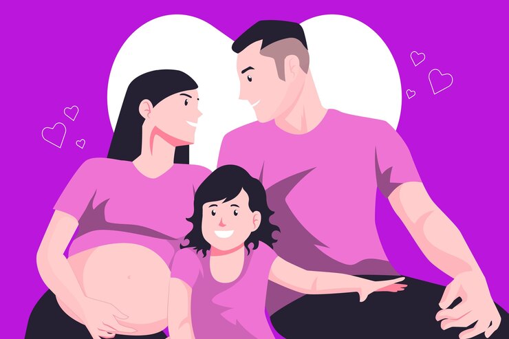 Ilustración de concepto de maternidad dibujada a mano