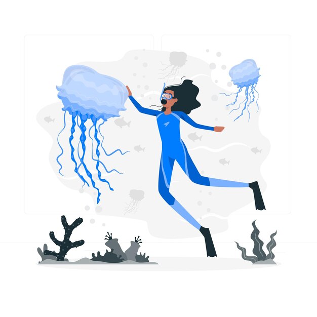 Ilustración del concepto de medusas