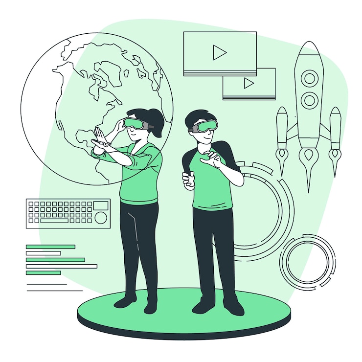 Vector ilustración del concepto metaverso