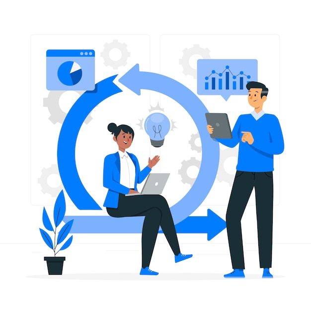 Ilustración del concepto de método Scrum