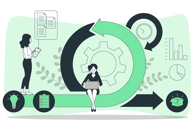 Ilustración del concepto de método Scrum