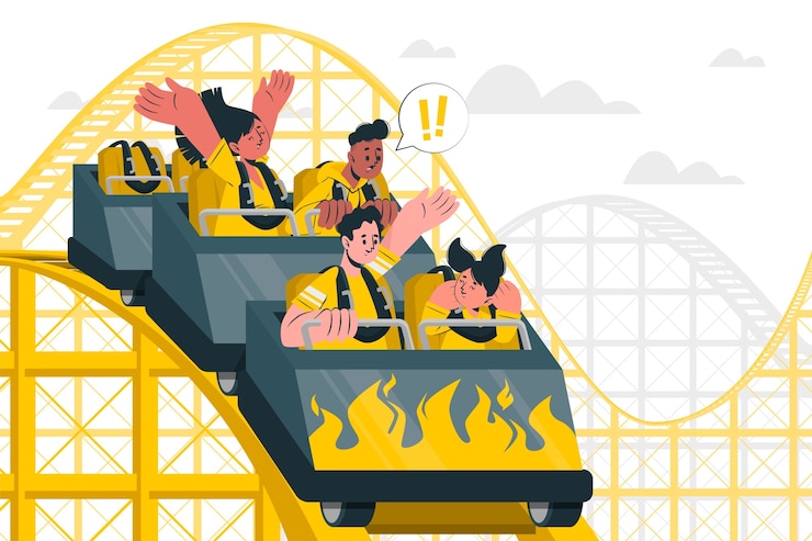 Vector ilustración del concepto de montaña rusa