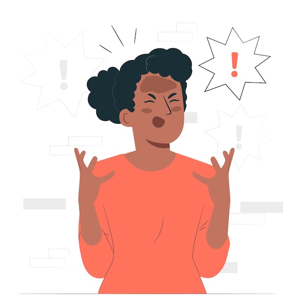 Ilustración del concepto de mujer enojada