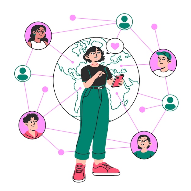 Ilustración del concepto de mundo conectado