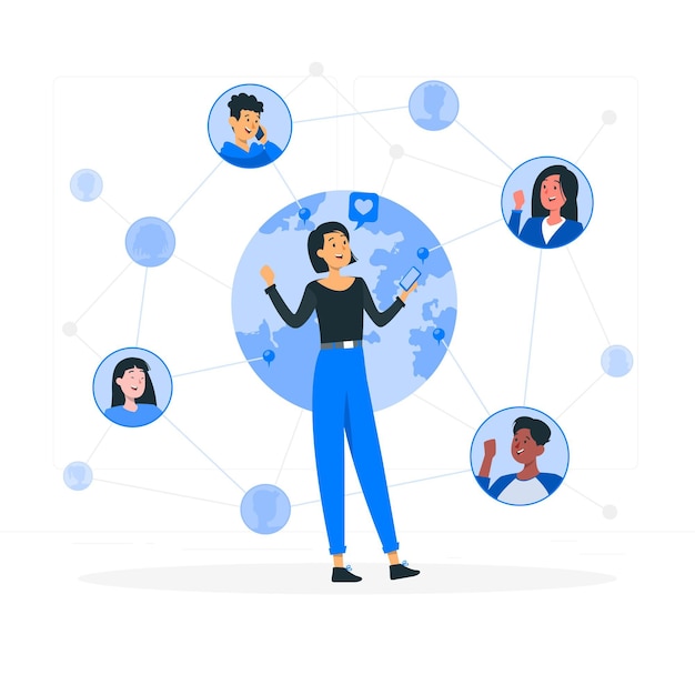 Ilustración del concepto de mundo conectado