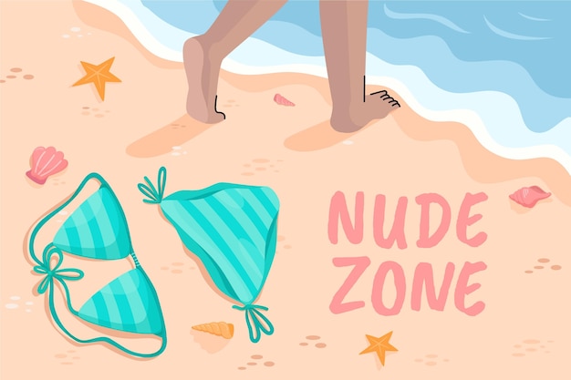 Ilustración de concepto de naturismo plano