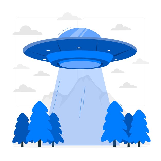 Ilustración del concepto de nave espacial extraterrestre