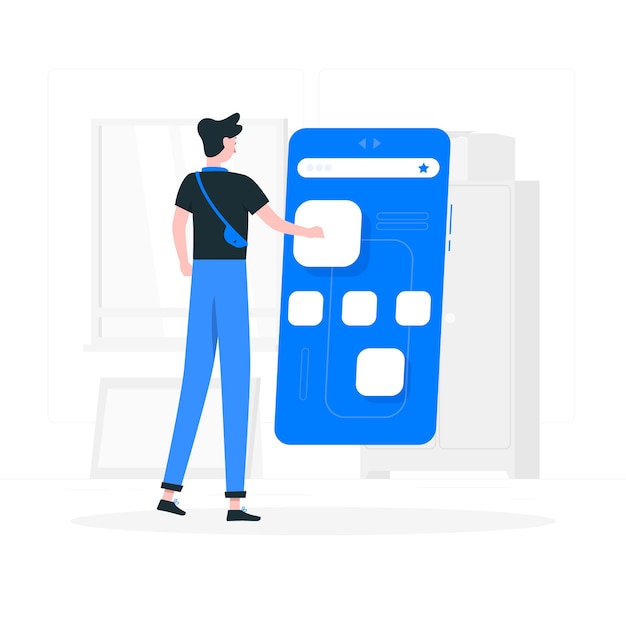Ilustración de concepto de navegadores móviles