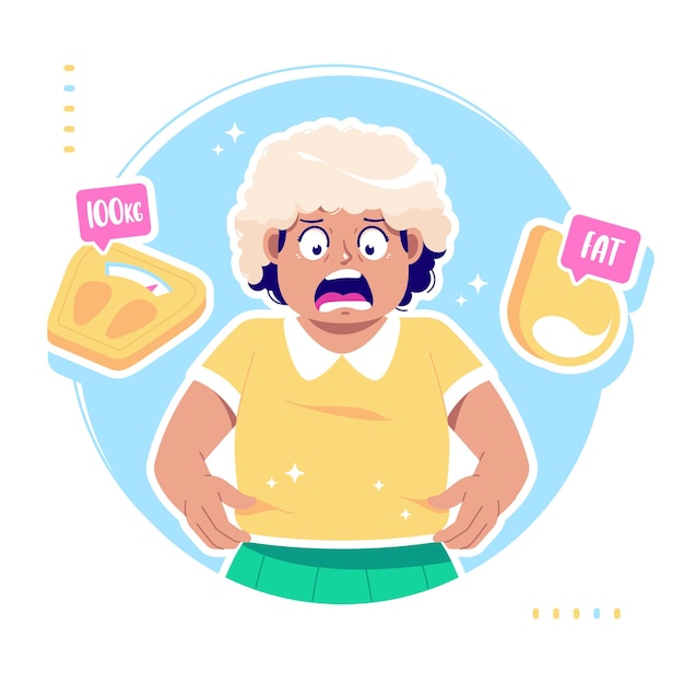 ilustración del concepto de obesidad y sobrepeso