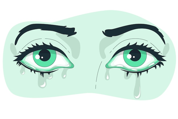 Ilustración del concepto de ojos llorando