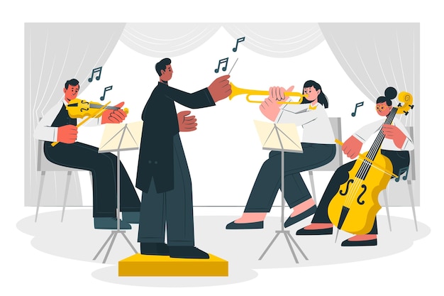 Ilustración del concepto de orquesta