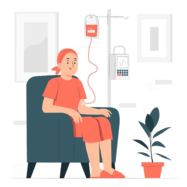Ilustración del concepto de paciente oncológico