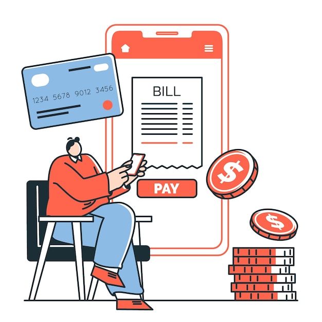 Ilustración del concepto de pago de facturas