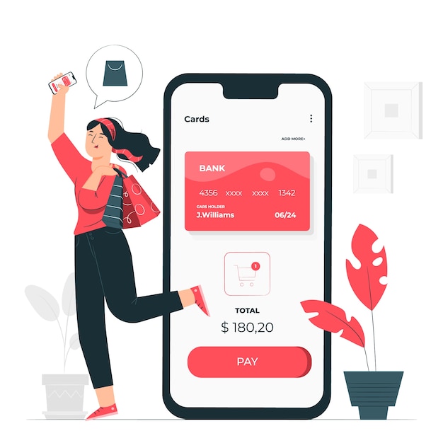Ilustración del concepto de pagos móviles