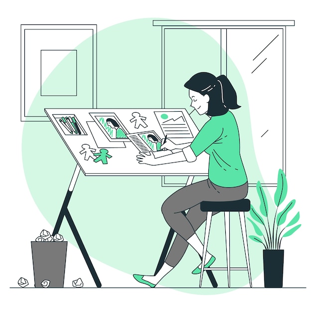 Ilustración de concepto de papel de ilustración de escritura