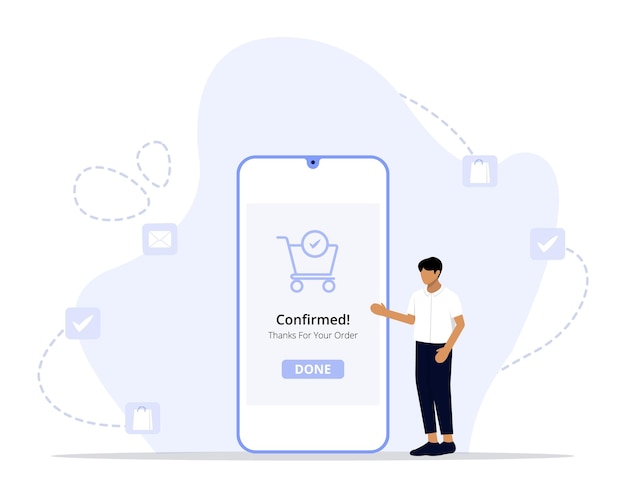 Ilustración del concepto de pedido confirmado