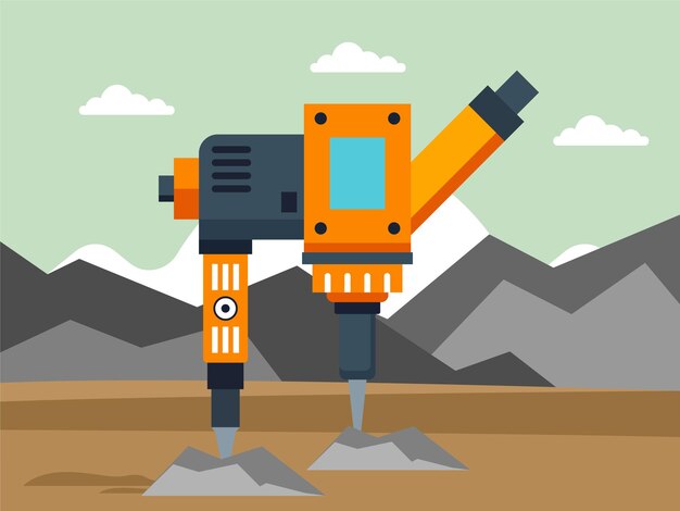 Ilustración del concepto de perforación automática elegante y hermosa