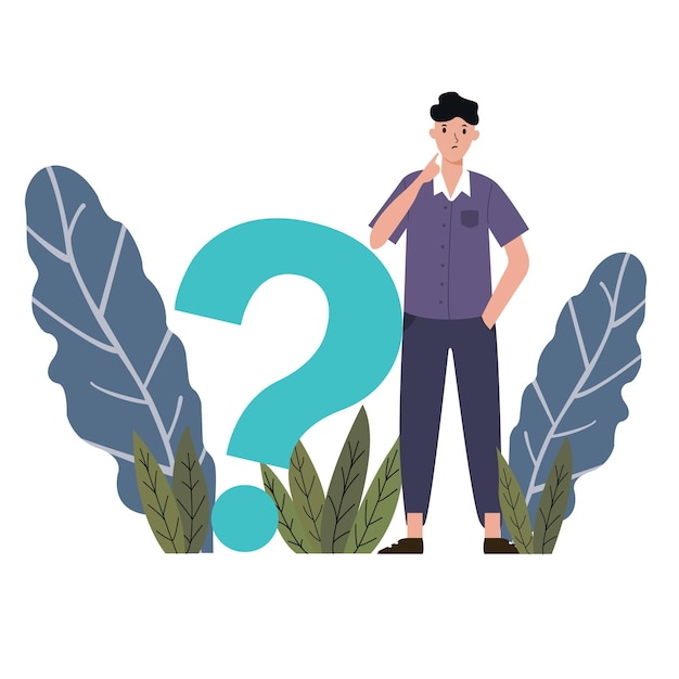 Ilustración del concepto de personas que piensan con curiosidad vectorial