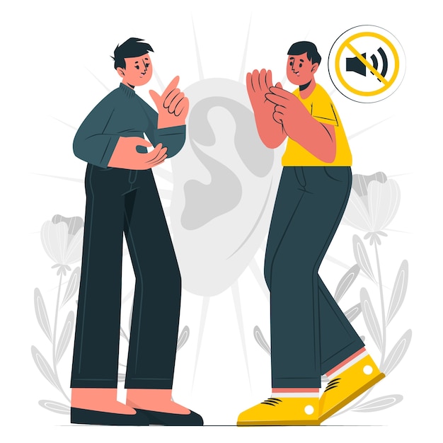 Ilustración del concepto de las personas sordas mudas