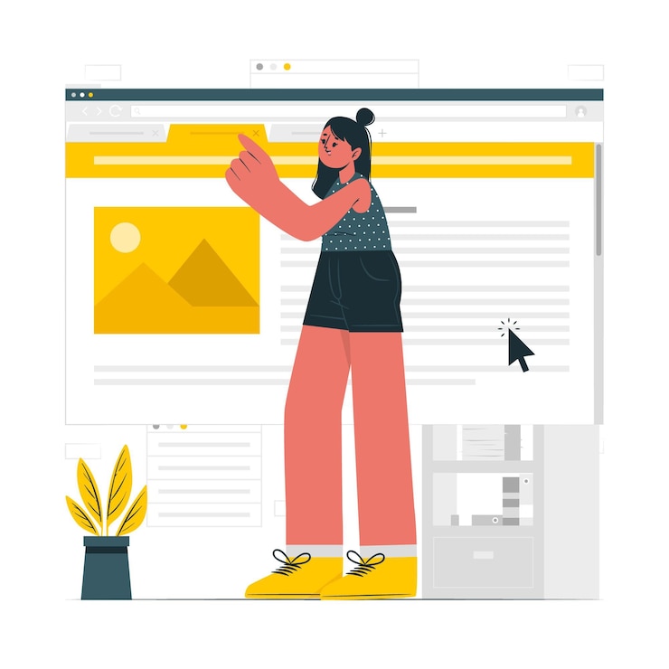 Vector ilustración del concepto de pestaña de información