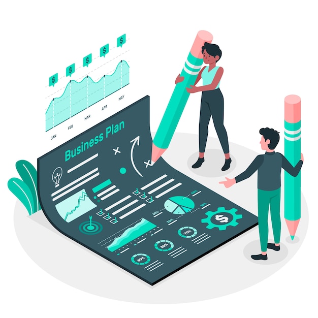 Ilustración del concepto de plan de negocios
