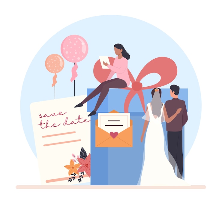 Vector ilustración de concepto de planificador de bodas